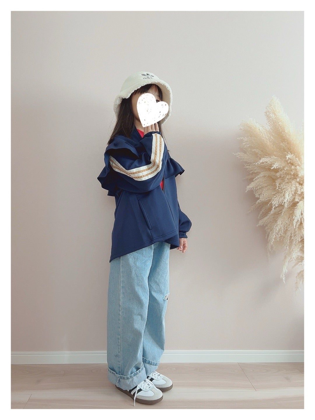 [ニードルワークス] 【NeWo】フリルトラックジャケット ネイビー